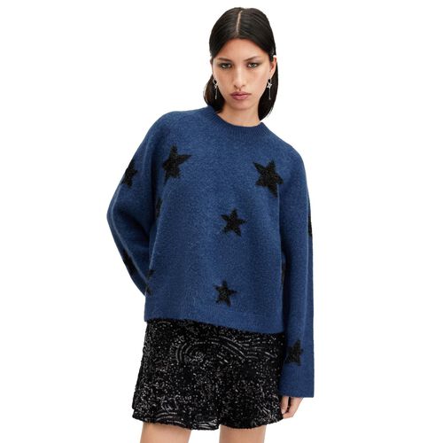 AllSaints Starlet Brushed Jacquard Print Jumper